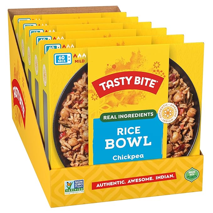 Tasty Bite Chickpea Biryani Rice Bowl, Ready to Eat, Microwaveable, Gluten Free, 7 Ounce (Pack of 6)