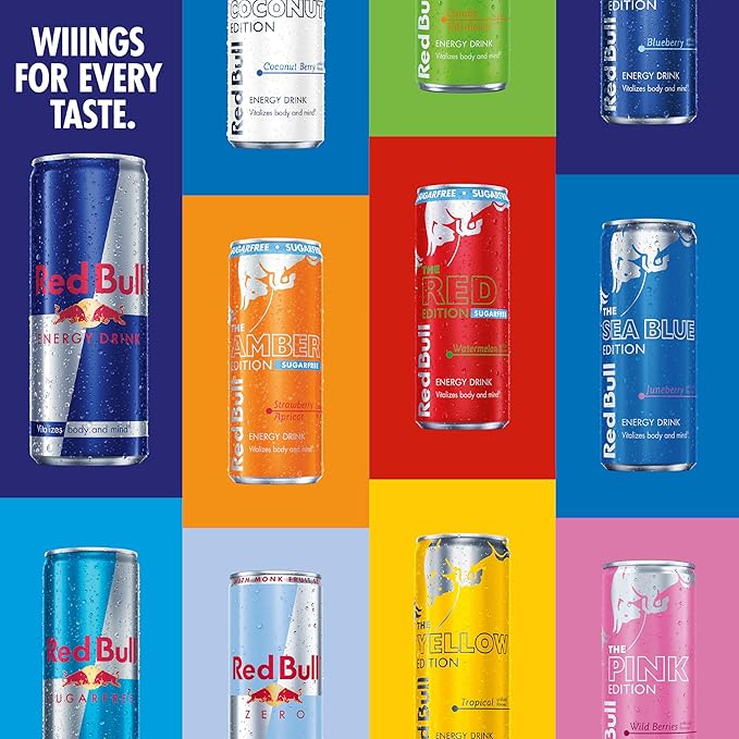 Red Bull Wild Berries, Pink Edition, with 114 mg Caffeine plus Taurine & B Vitamins, 12 Fl Oz, Pack of 24 Cans