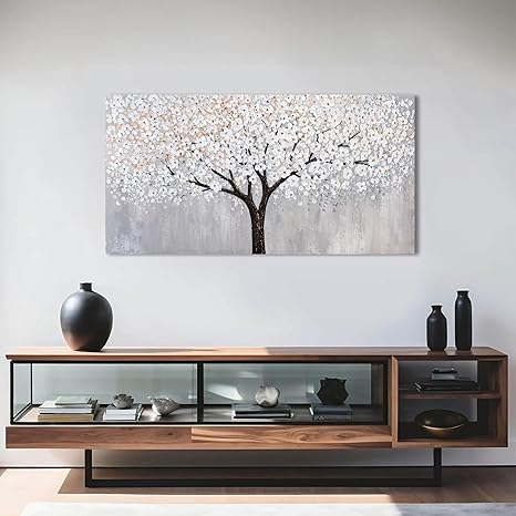 Canvas Wall Art Decor Artwork for Walls Tree of Life Wall Art for Living Room Vintage Black and White Wall Art Decor Tree Flower Wall Art Decorations Prints for Room Home Office Wall Decor 20"X40"