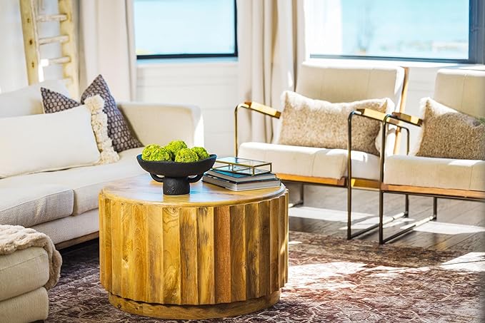 Balls and Pedestal Bowl Set Textured Black Ceramic Decorative Bowl with Succulent Balls for Counter Top, Farmhouse Table Centerpiece, Living Room, Kitchen Decor