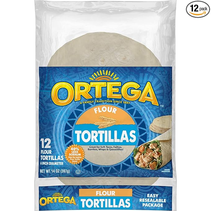 Ortega Tortillas, Flour, 6 Inch, 12 Count (Pack of 12)