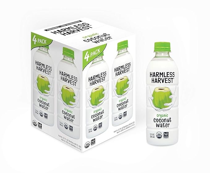 Harmless Harvest Organic Coconut Water, Original, 12 Fl Oz (Pack of 4)