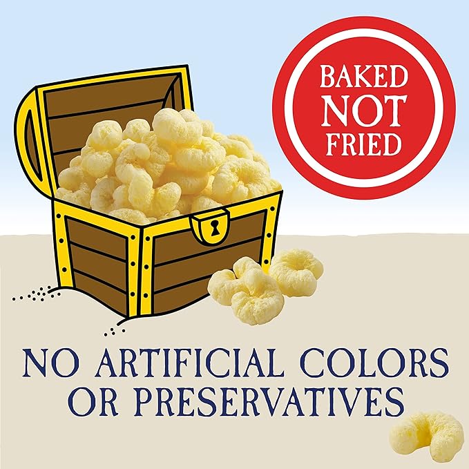 Pirate's Booty Aged White Cheddar Cheese Puffs, Gluten-Free, Kids Snacks, 0.5oz (24ct)