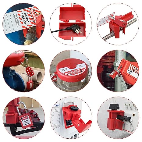 Lockout Tagout Kit,Loto Kit Safety Padlock+Loto Hasp+Electrical Plug/Ball Valve/Gate Valve Devices+Circuit Breaker+Loto Tags,Electrical Loto for Electrical/Industrial/Mechanical