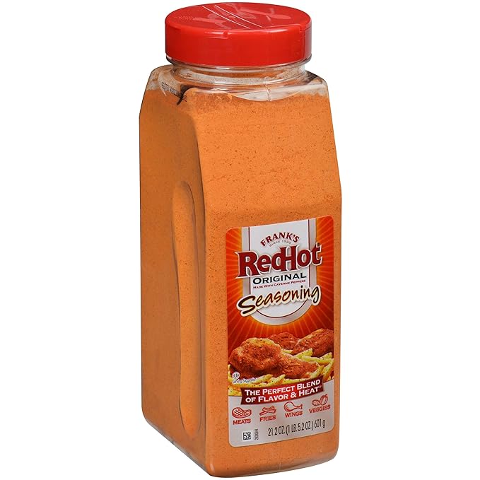Frank's RedHot Original Seasoning, 21.2 oz (Pack of 6) - Six 21.2 Ounce Containers of Hot Sauce Seasoning Blend of Savory Garlic and Spicy Cayenne Pepper, Perfect for Dry-Rubs