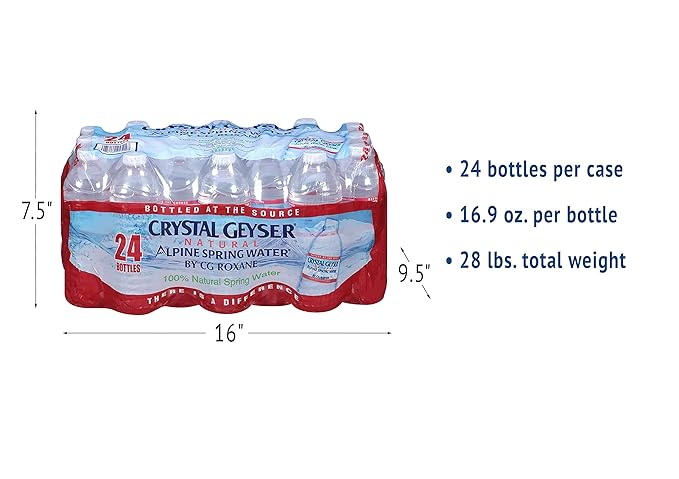 Crystal Geyser Pallet Of 84 Cases, Of Alpine 100% Natural Spring Water, 24 16.9oz bottles per Case, Bottled at The Source
