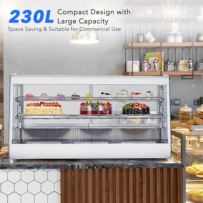 Beverage Refrigerator, 8.1 Cu.ft Commercial Display Refrigerator Merchandise for Home Restaurant Grocery Stores, 2 Glass Door Merchandiser Refrigerator,3 Shelves