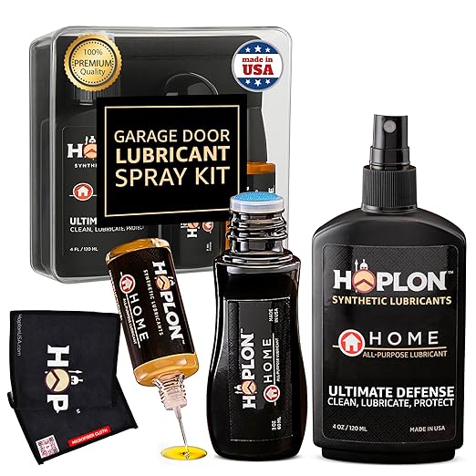 HOPLON Home Synthetic Garage Door Lubricant Spray — Home Lube Kit with Mister, Dauber, Needle, Towel & Case for Door Hinges, Sewing Machines, Beard & Pet Clippers, Fishing Reels, Bikes, Low Odor