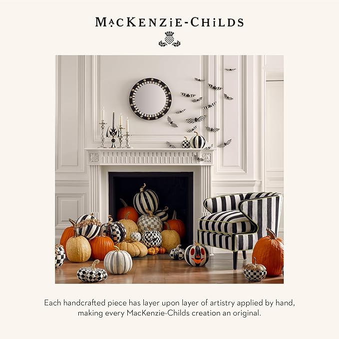 MACKENZIE-CHILDS “Beware” Resin Pumpkin Decor Set, Decorative Halloween Decor for Home Decoration, Set of 6