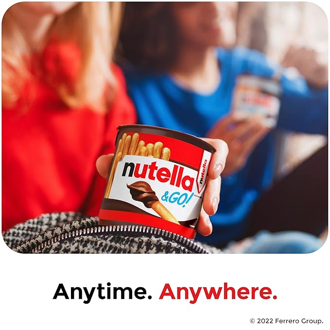 Nutella & GO! Bulk 24 Pack, Hazelnut and Cocoa Spread with Pretzel Sticks, Stocking Stuffers, Snack Cups, 1.9 oz Each