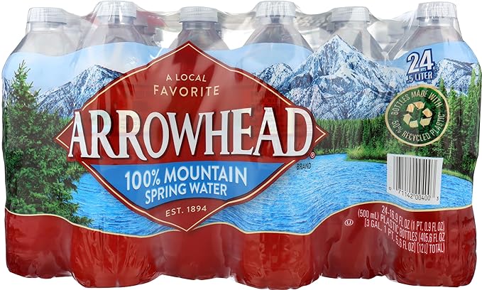 Arrowhead Water Spring 500 Milliliter, 16.91 Fl Oz (Pack of 24)