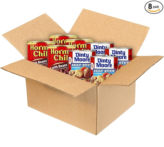 Hormel Chili With Bean & DINTY MOORE Beef Stew Variety Pack, 15 oz. cans (8-pack)