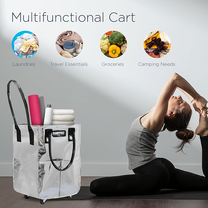 Reusable Grocery Bag On Wheels, Shopping Carts for Groceries, Lightweight Rolling Tote
