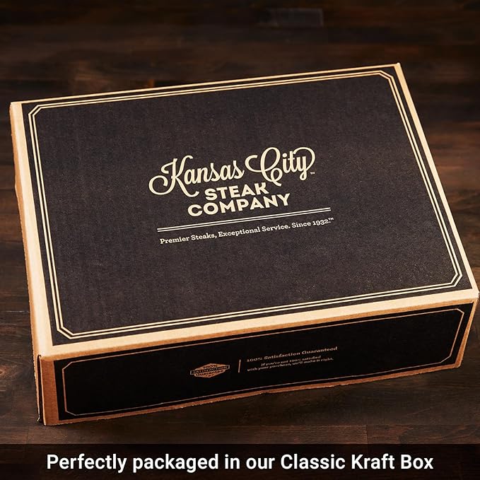 Heartland Plus Steak Box with bacon-wrapped Super Trimmed™ Filet Mignon, Kansas City Strip Steaks, and Cooking Instructions from the Kansas City Steak Company
