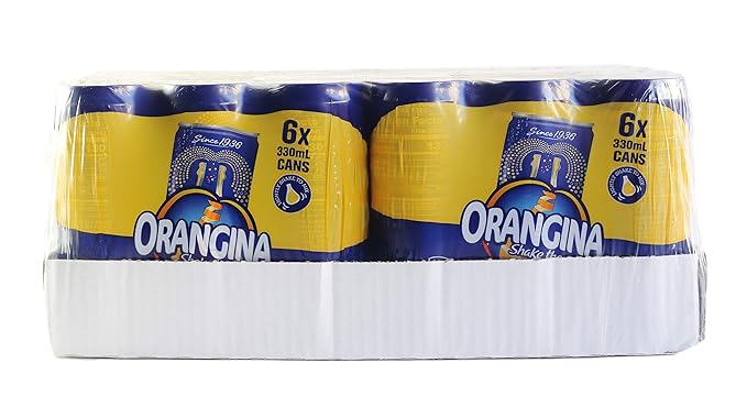Orangina - Citrus Sparkling Juice Beverage - Light Pulp - Original Imported European French Recipe - No Artificial Ingredients - (Pack of 24) (11.2 oz Can)