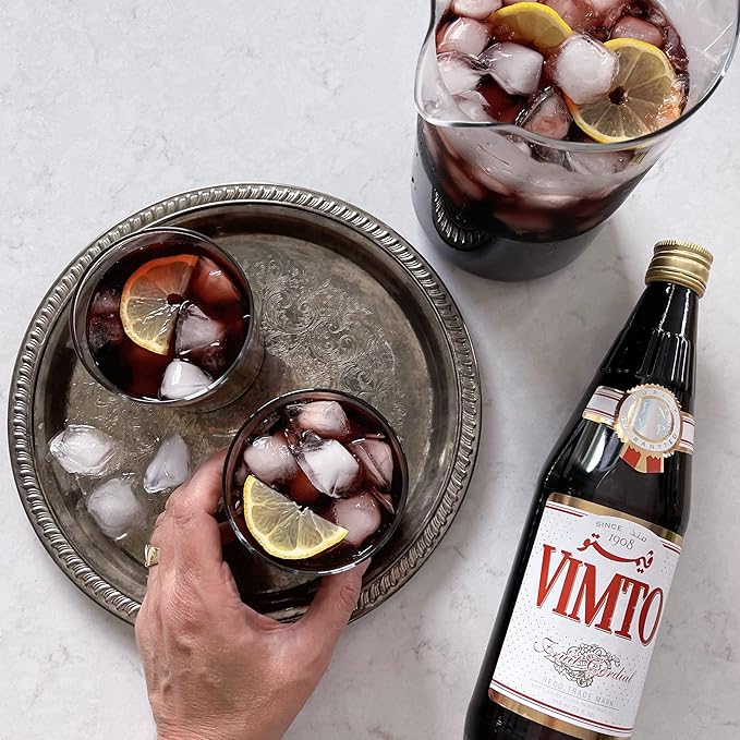 Vimto Fruit Syrup Concentrate-Flavorful Fruit Cordial For Drinks & Tea, 25fl.oz (Pack of 12)