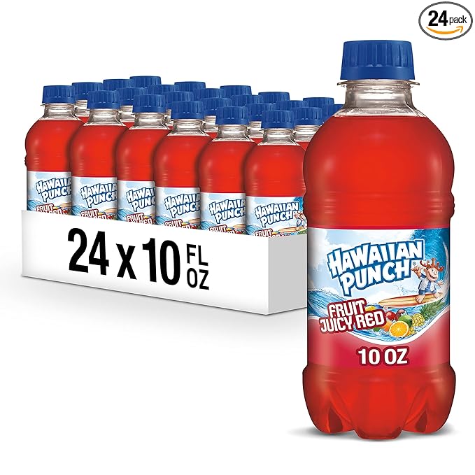 Hawaiian Punch Fruit Juicy Red Fruit Juice Drink, 10 Fl Oz Bottles, 24 Count (4 Packs Of 6), Ready-to-drink, On-the-go, Caffeine-free, Carbonation-free, Gluten-free, Excellent Source Of Vitamin C