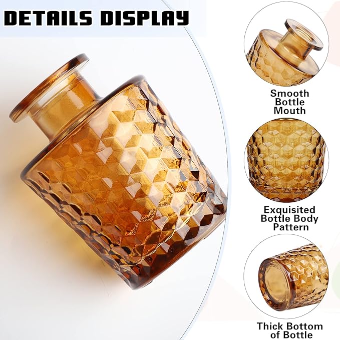 Bud Vase Set of 30 in Bulk Amber Glass Bud Vase 30 Pack Bud Vases for Centerpieces Vintage Amber Mini Flower Vases for Home Centerpieces Wedding Decorations