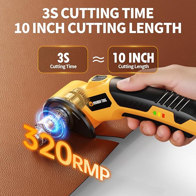 Cordless Electric Scissors, Cardboard Cutter, Box Cutter Scissor with Safety Lock & LED Light, Rechargeable Electric Scissors for Cardboard, Fabric, Carpet, Stocking Stuffers for Men Women