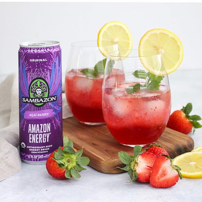 Sambazon Organic Amazon Energy Drink, Original Acai Berry, 12 Ounce (Pack of 12)