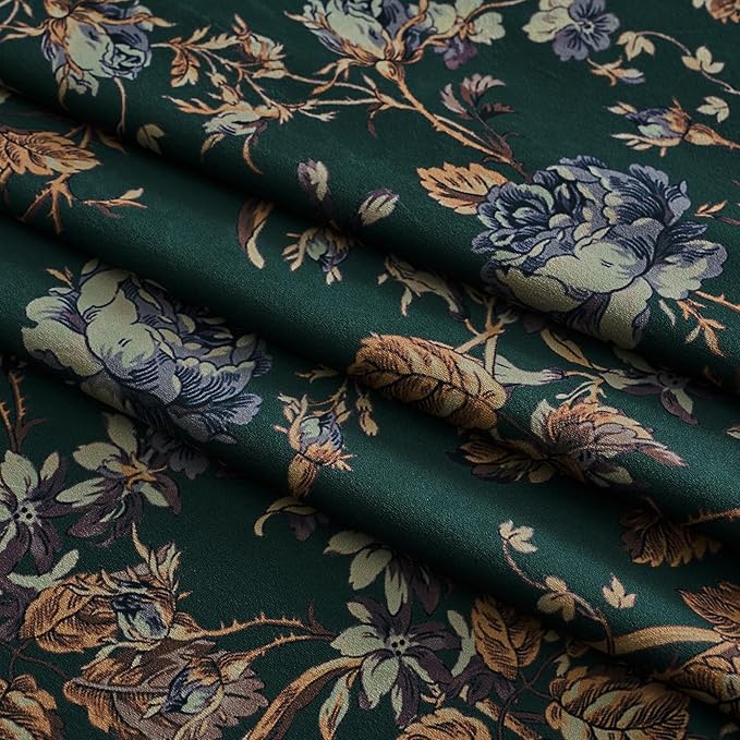 StangH Back Tab Retro Green Curtains Soft Velvet Room Darkening Thermal Insulated Sliding Door Panels Christmas Home Decoration for Backdrops/Bedroom, W52 x L96, 2 Panels