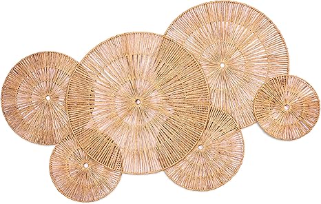 KOLWOVEN 29 Inch Wicker Wall Decor, Set of 3 Wall Basket Decor Diameter 29",23",18",Woven Wall Decor, Boho Above Bed for Bedroom, Living Room or Dining Room (Set 6)