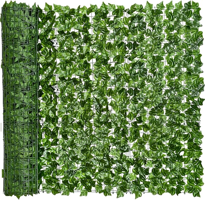 DearHouse 68.9x157.5in Artificial Ivy Privacy Fence Wall Screen, Artificial Hedges Fence and Faux Ivy Vine Leaf Decoration for Outdoor Garden Decor