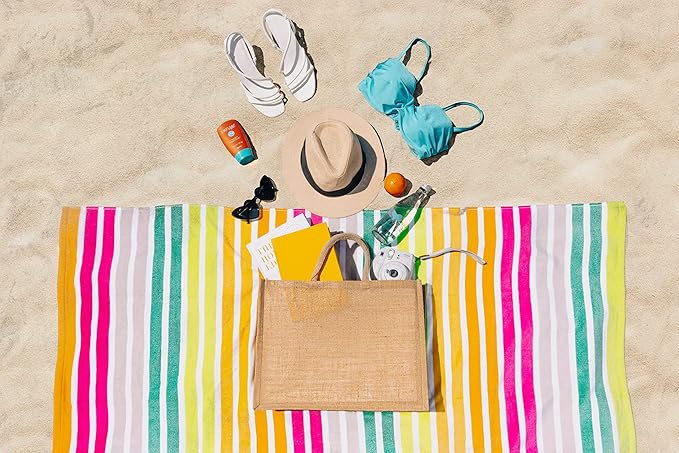 Extra Large Jute Burlap Tote Bags, 10 Pack, Eco-Friendly Beach Bags, Cotton Handles 18”x 13”x 8