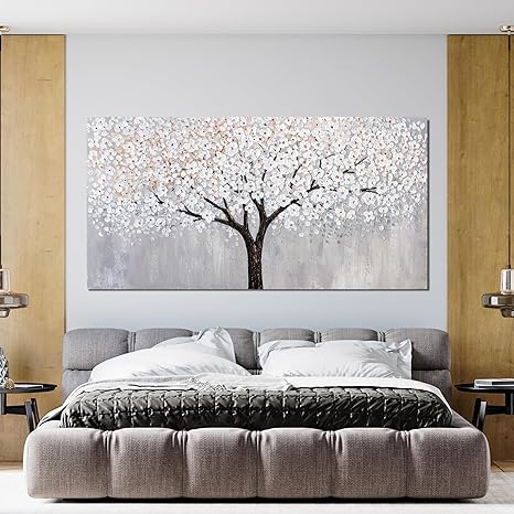 Canvas Wall Art Decor Artwork for Walls Tree of Life Wall Art for Living Room Vintage Black and White Wall Art Decor Tree Flower Wall Art Decorations Prints for Room Home Office Wall Decor 20"X40"