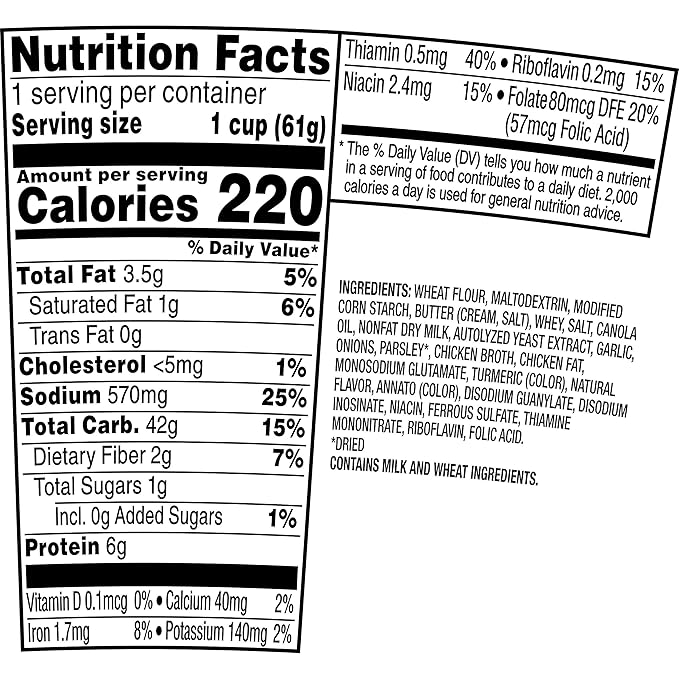 Pasta Roni Cups Mix, Butter & Garlic Pasta, 2.15 Oz (Pack of 12)