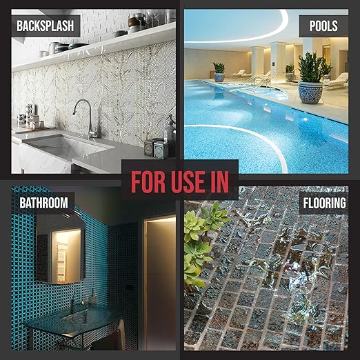 The Tile Doctor Starlike EVO - Litokol Epoxy Grout for Tile, Ideal for Home Office Decor & Bathroom Tile, Glitter Paint Room Decoration - 100 Bianco Assoluto Classic Collection 2.5 kg - 5.5 lbs