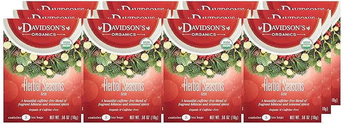 Davidson's Organics, Herbal Seasons Tea, 8-count Tea Bags, Pack of 12