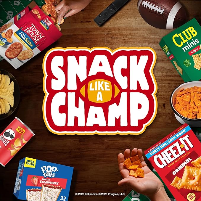 Kellogg's Cheez-It, Pringles & Rice Krispies Treats Snacks Mega Variety Pack, 30.1oz Box (30 Count)