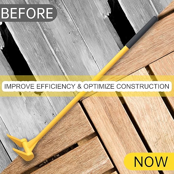 Upgrade ZOOKASEA Pallet Buster 45" with Handle, Heavy Duty Deck Board Removal Tool,Non-Slip Pry Bar Breaker for Flooring, Framing, Roofing and Construction