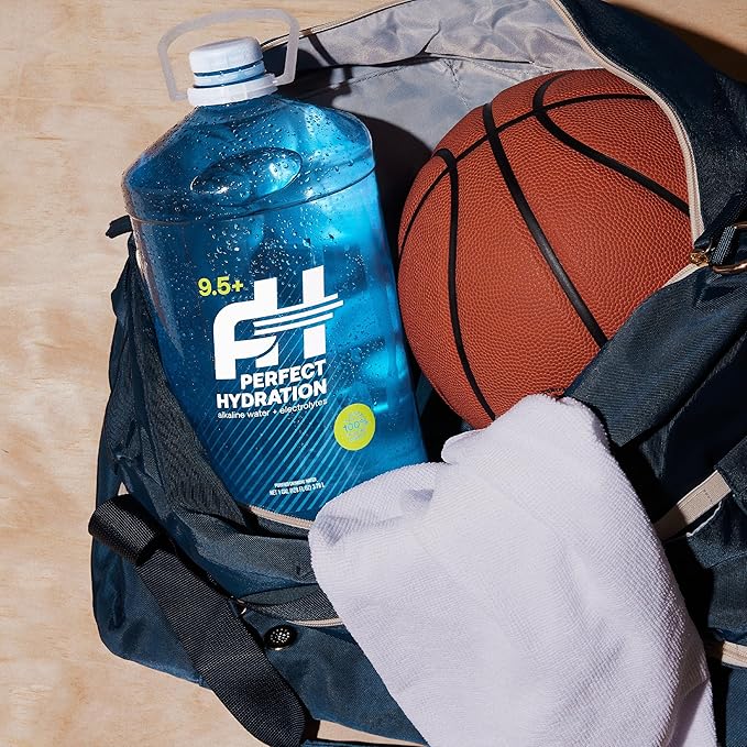 Perfect Hydration 9.5+ pH Alkaline Drinking Water, Electrolyte Minerals for Taste, Made in the USA, 1 Gallon (128 fl oz) Jug, Case of 4