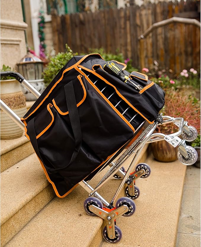Foldable Shopping Cart for Groceries|Stair Climbing Shopping Carts |Portable Grocery Cart Utility Lightweight with Rolling Swivel Wheel for Mom,Dad,Grandpa,Grandma (Black, Jumbo)