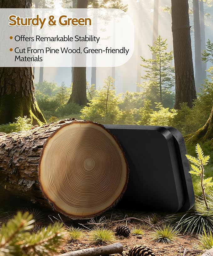 SUMGAR Black Floating Shelves for Wall Mounted Shelving Unit All Pine Wood 3 Tier Large Shelf for Bedroom Living Room Office Bathroom Home Decoration Storage Plant Photo Display Modern 20in