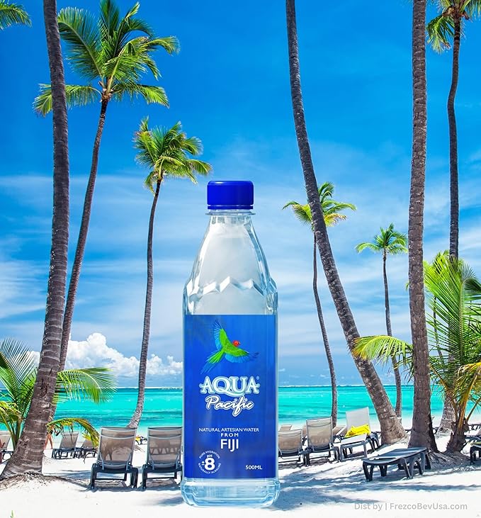 Natural ARTESIAN Mineral Water - Case Pack of 24 (500 mL Bottle) Discover Fiji's Finest H20, Naturally High pH & Alkaline - Aqua Pacific WTR From FIJI
