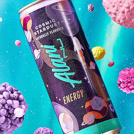 Alani Nu COSMIC STARDUST, Sugar Free, Low Calorie Energy Drinks, 200mg Caffeine, Biotin, B Vitamins, Zero Sugar, 10 Calories, 12 Fl Oz Cans, 24 Pack