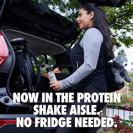 Oikos Protein Shake, Chocolate, 30g High Protein Drinks, Shelf Stable, Ready to Drink, 5g Prebiotic Fiber, 12 fl oz Bottle, 12 Count