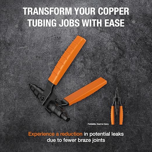 NAVAC NTE7 Manual Tubing Expander | Foldable Swaging Tool | Copper Tubing 3/8", 1/2", 5/8", 3/4", 7/8" OD | 1 Year Warranty
