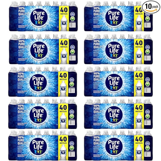 Purified Water bottles 16.9 fl. oz., 40 pk. PACK OF 10. TOTAL 400 BOTTLES